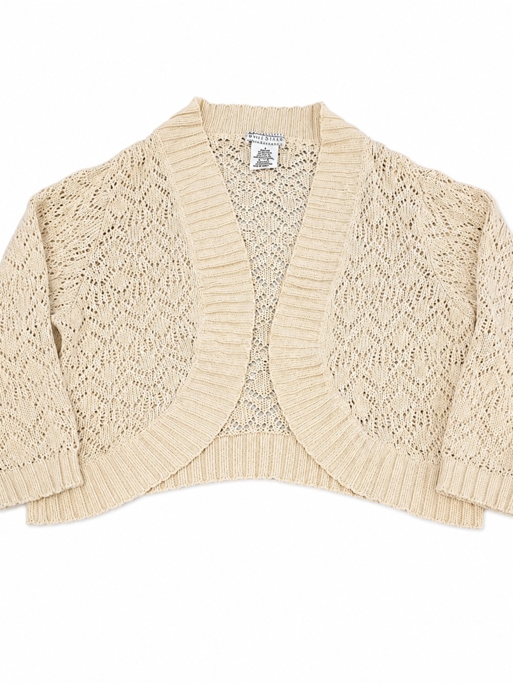 White Stag Vintage Crochet Shrug Bolero Cream Whipped Latte XL 16/18 Y2K Boho